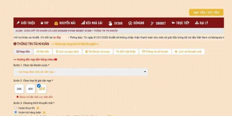 Hướng dẫn thao tác giao dịch trực tuyến