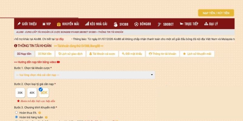 Cập nhật hướng dẫn 3 bước rút thưởng trên Alo88