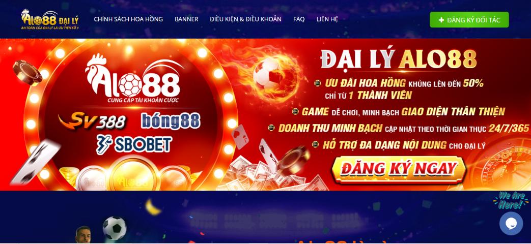 Đại lý nhà cái alo88 hưởng ngay mức hoa hồng khủng lên đến 50%.